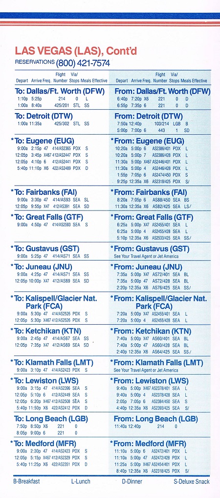 Jet America Airlines June 7, 1987 System Timetable – departedflights2.com