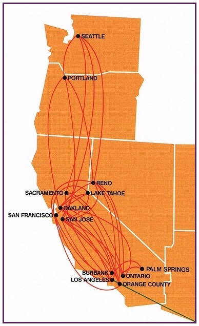 AirCal 1984 Annual Report Route Map – departedflights2.com